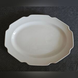 Ivory Ceramic Oval Serving Platter 13.5" x 10"